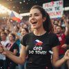Dámské triko ČEŠI DO TOHO! černé (Velikost. XXL)