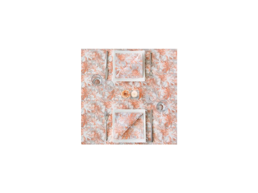 Květinové ubrousky z netkané textilie Zoe coral, 40x40cm