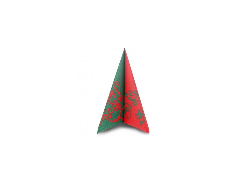 POMP vánoční ubrousky z netkané textilie, 40x40, červeno-zelené