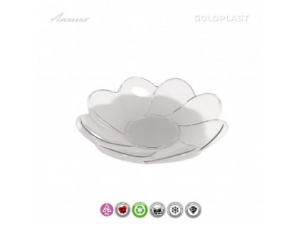 Plastový talířek na předkrm - sedmikráska ø8,5cm, čirý