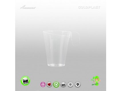 Designové plastové kelímky na kávu, průhledné