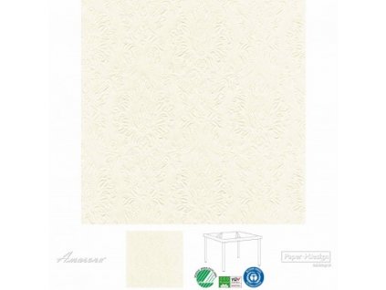 Slavnostní papírové ubrousky s reliéfem Moments Ornament Cream, 40x40cm, Paper+Design