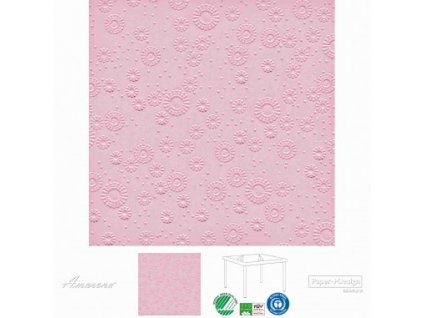 Papírové ubrousky Moments UNI Pink, reliéfní, 33x33cm, Paper+Design