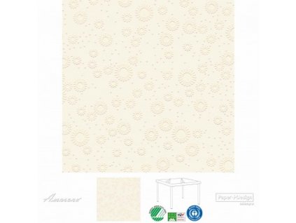 Papírové ubrousky Moments UNI Cream, ražené, 40x40cm, Paper+Design