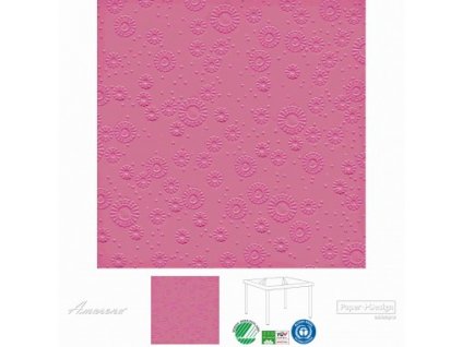 Papírové ubrousky Moments UNI Dark Pink, ražené, 40x40cm, Paper+Design