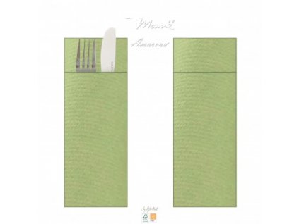 Papírový obal na příbory Softpoint, jednobarevný, olivově zelený, 40x33cm, Mank