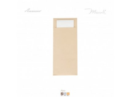Papírový sáček na příbory s ubrouskem přírodní hnědý, 20x8,5cm, Mank