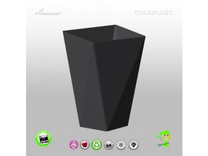 Plastový kelímek na dezert Diamant velký, 5,4x5,4cm, 150ml, černý