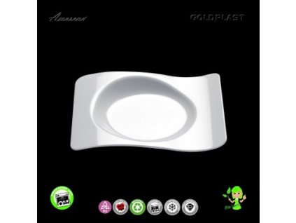 Plastový mini talířek na "finger food" Forma, 8 cm x 6,6 cm, bílý