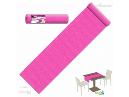 Netkané křídlo na stůl, jednobarevné Fuxia-cyklamen, 40 cm x 24 m, Balení Service