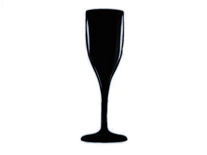 Nerozbitná plastová Flute sklenice EMI 150 ml černá / doprodej