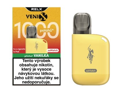 Venix RELX soMatch Starter Kit (1+1) Bright Yellow - Vanilla Scoop - předplněné pody