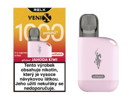 Venix RELX soMatch Starter Kit (1+1) Rose Pink - Strawberry Kiwi - předplněné pody