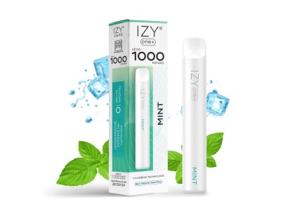 IZY ONE+ 1000 MINT 0MG - - jednorázová cigareta bez nikotinu