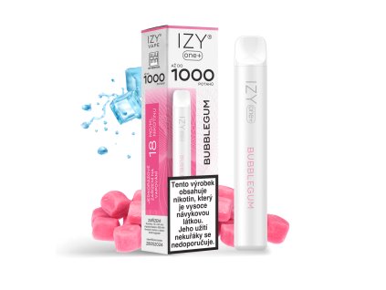 IZY ONE+ 1000 BUBBLEGUM 18MG - jednorázová e-cigareta