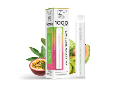 IZY ONE+ 1000 KIWI PASSION FRUIT GUAVA 0MG - - jednorázová cigareta bez nikotinu