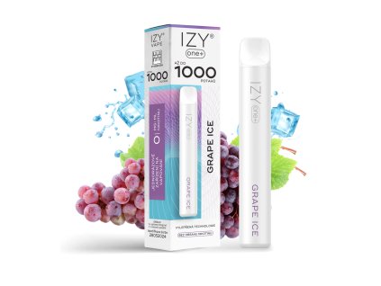 IZY ONE+ 1000 GRAPE ICE 0MG - - jednorázová cigareta bez nikotinu