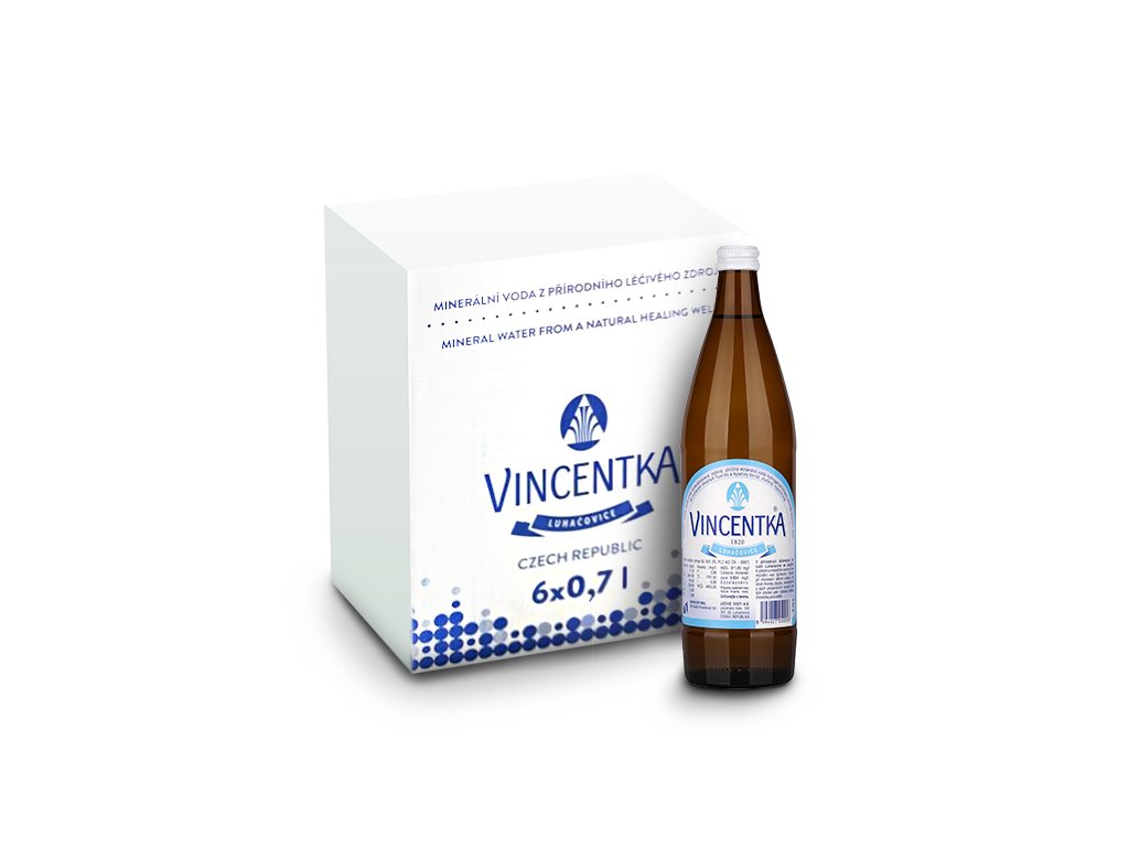 Vincentka léčivá pramenitá voda 0,7l karton 6ks