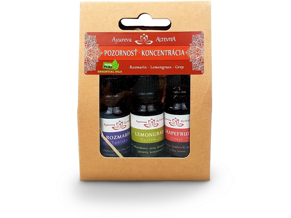 Esenciální oleje set Pozornost a Koncentrace 3x10ml