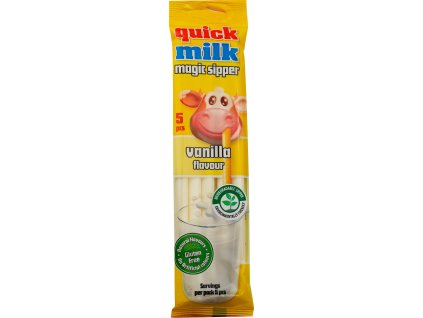 Quick Milk Magická brčka do mléka s příchutí vanilka 5x6g