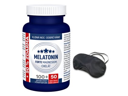 Clinical Melatonin FORTE Magnesium chelát 100 tbl. + 50 tbl. ZDARMA + Škraboška na spaní