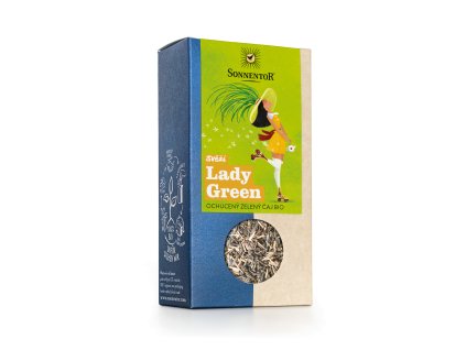 Sonnentor BIO Svěží Lady Green, ochucený zelený čaj, 90 g sypaný