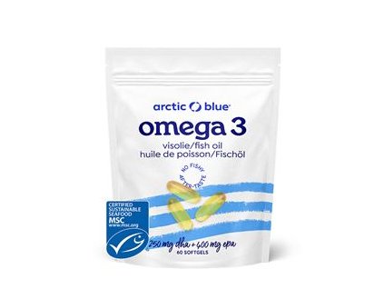 Omega 3 60 kapslí (250mg DHA and 400mg EPA) původ Aljaška