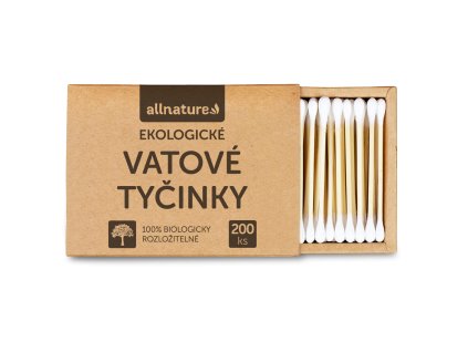 allnature ekologicke vatove tycinky 200 ks