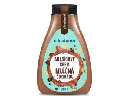 allnature arasidovy krem s mlecnou cokoladou 260 g