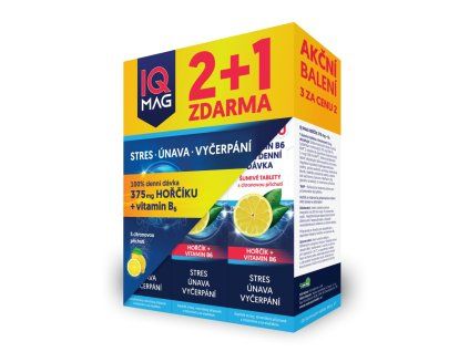 IQ Mag hořčík + B6 citron šumivé tablety 2 + 1