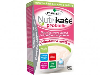 Nutrikaše probiotic s jahodami a vanilkou 3x60g