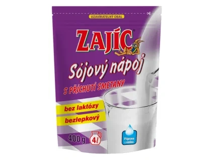 Sójový nápoj Zajíc s příchutí smetany sáček 400g