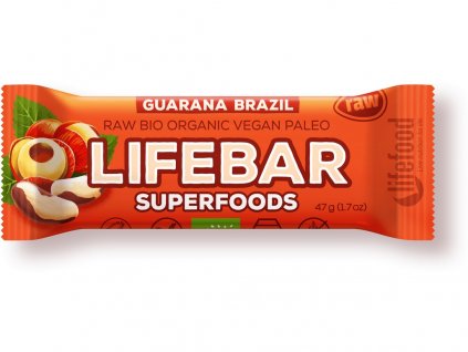 Bio tyčinka Lifebar Superfoods Guarana a Brazil 47g