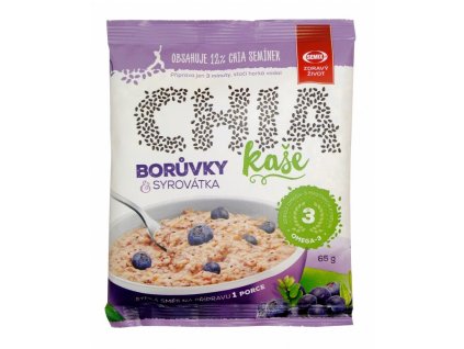 Ovesná chia kaše s borůvkami a syrovátkou 65g DMT: 30.03.2026
