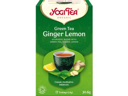 Bio Zelený čaj Zázvor Citrón Yogi Tea 17 x 1,8 g