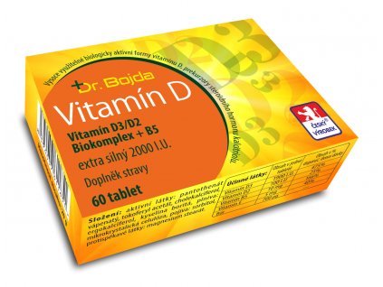 Vitamín D3/D2  Biokomplex + B5 extra silný 2000 I.U. 60 tbl.