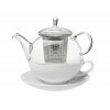 Nina - porcelánovo-skleněný tea for one s podšálkem