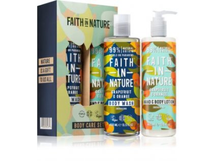 faith in nature body care gift set darkova sada na ruce a telo