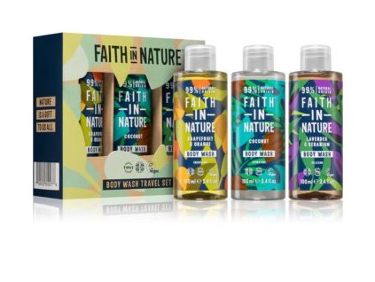 faith in nature body wash travel set cestovni sada do sprchy