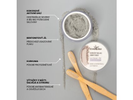 korekcni bilici zubni pudr coco charcoal mint
