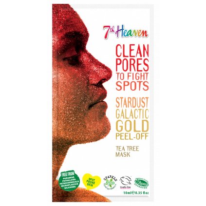 Stardust Galactic Gold slupovací pleťová maska 7th Heaven