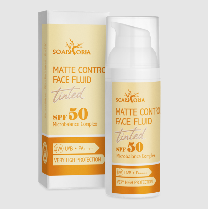 MatteControl Tinted Face Fluid Hybrid Sunscreen SPF-50 50ml Soaphoria