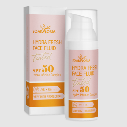 HydraFresh Tinted Face Fluid Hybrid Sunscreen SPF-50 50ml Soaphoria