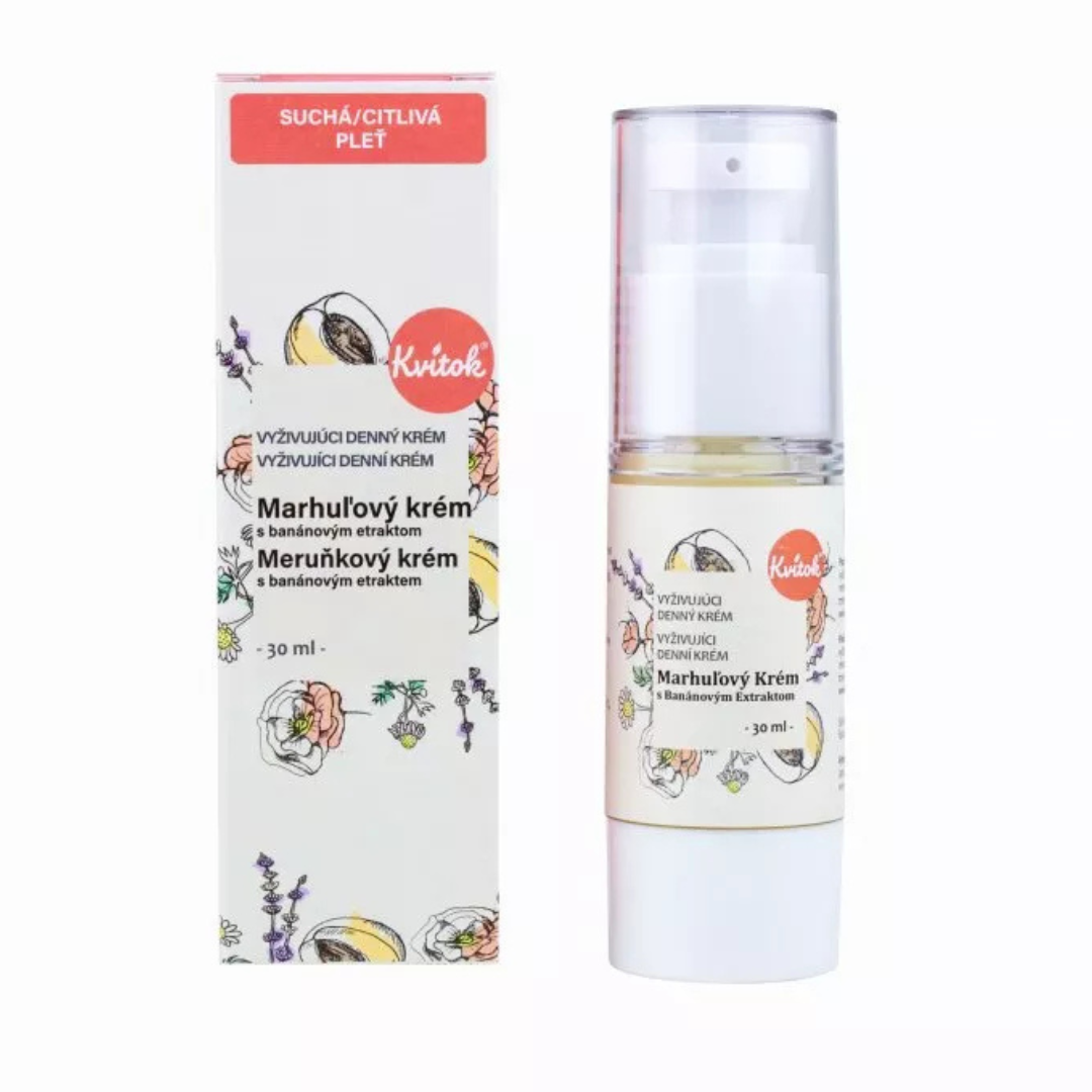 Denní Meruňkový krém s banánovým extraktem 30 ml Kvitok