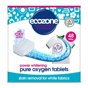 Levně Oxy tablety na bílé prádlo 48 ks Ecozone