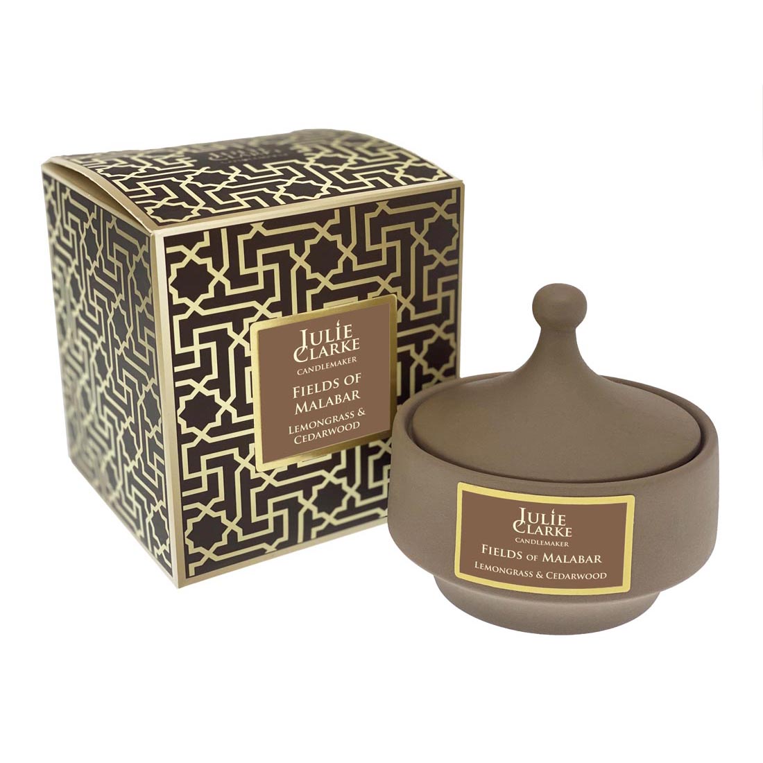 Levně Julie Clarke Candlemaker Svíčka Desert Winds - hnědá barva 230 g Julie Clarke vůně: FIELDS OF MALABAR (Pole Malabáru)