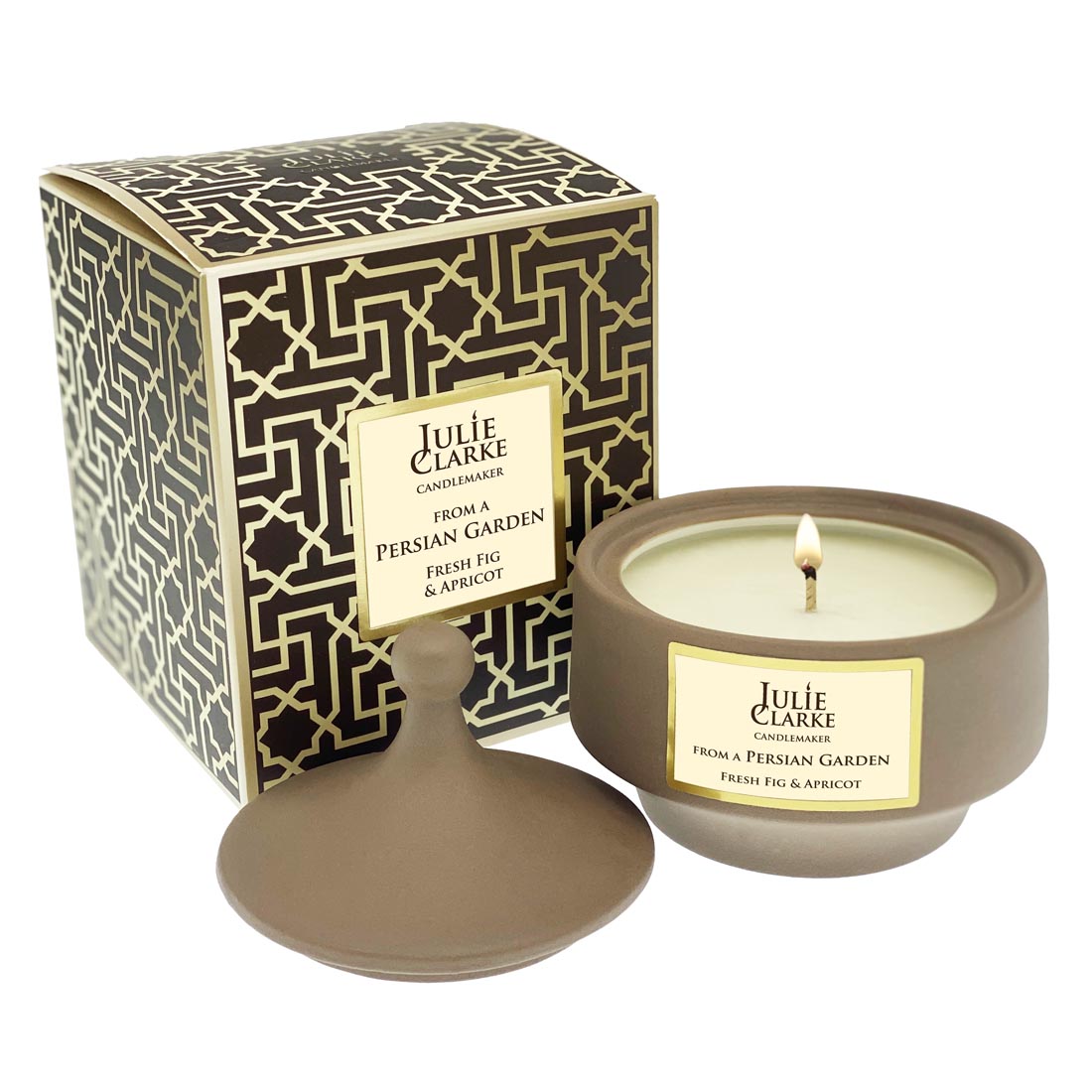 Levně Julie Clarke Candlemaker Svíčka Desert Winds - hnědá barva 230 g Julie Clarke vůně: PERSIAN GARDEN (Perská zahrada)
