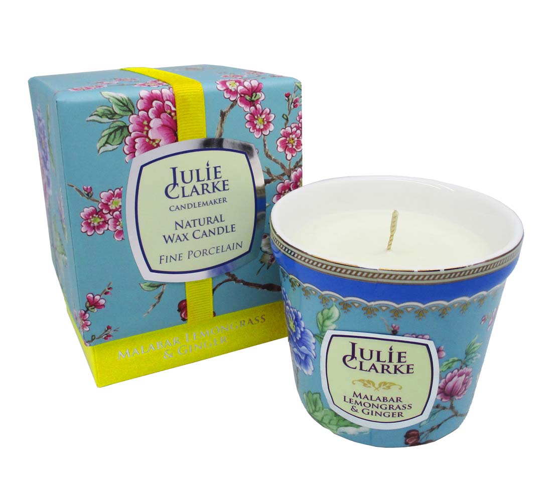 Julie Clarke Candlemaker Botanic 150 g Julie Clarke vůně: Malabarská citronová tráva a Zázvor