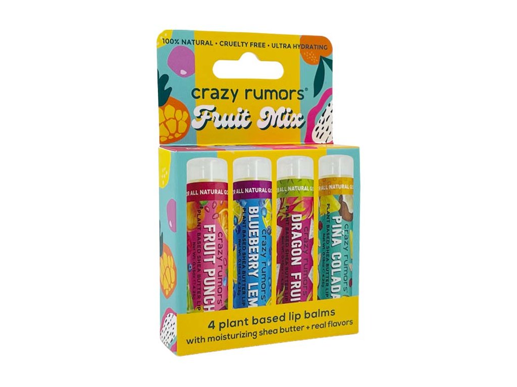 Set balzámů na rty Fruit Mix 17 g 4 ks Crazy Rumors