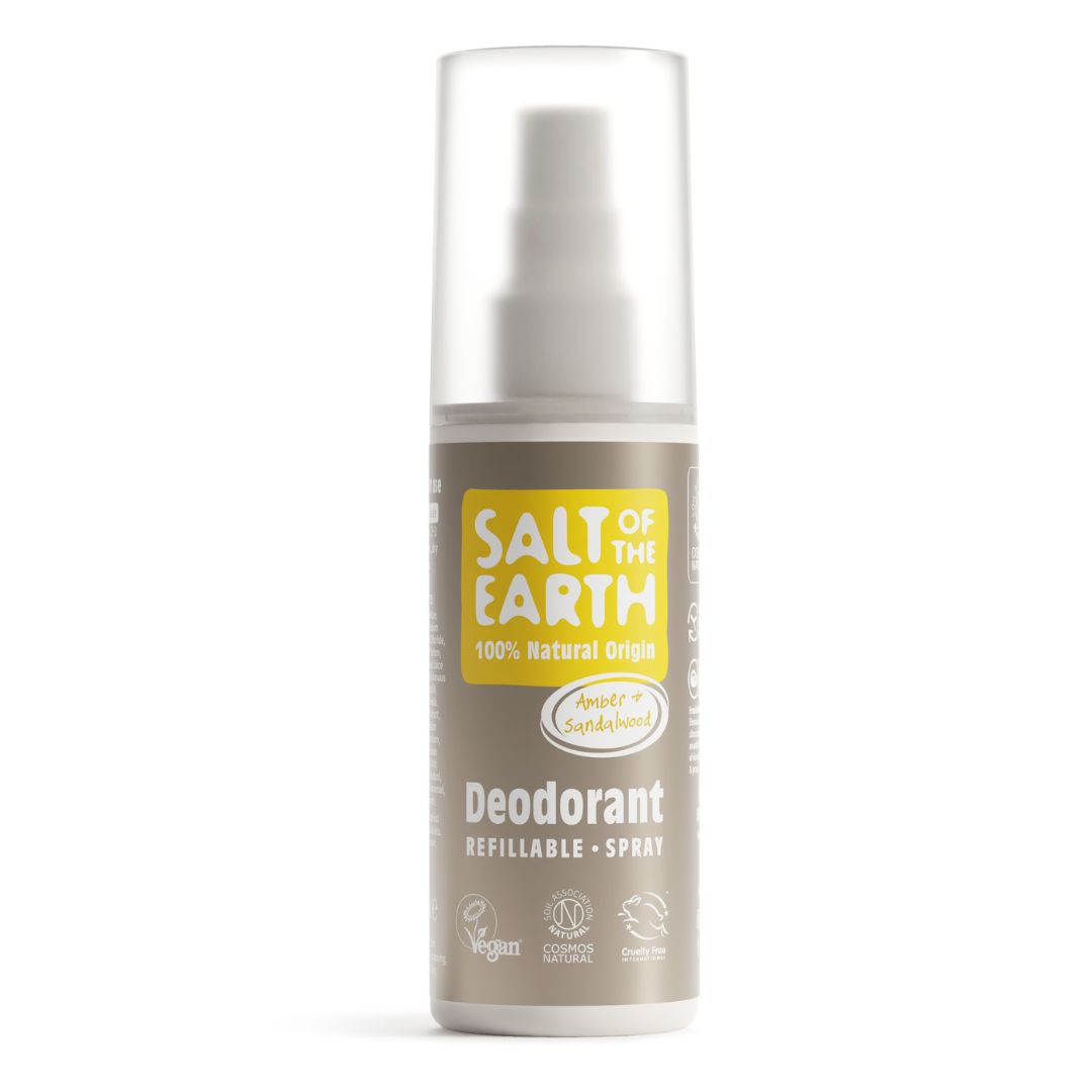 Minerální deodorant ve spreji AMBER + SANDALWOOD 100ml Salt of the Earth